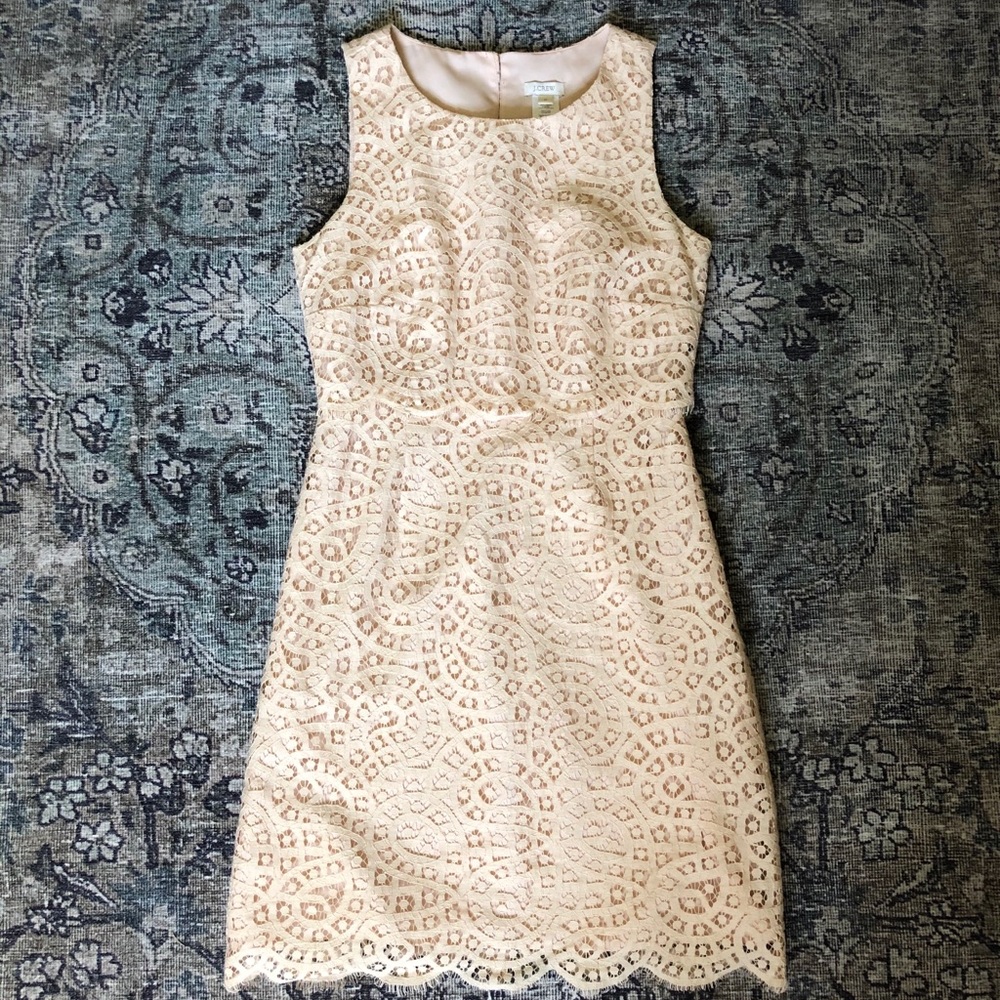 J.Crew tiered shift dress in raindrop lace